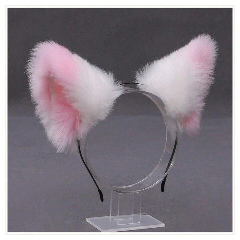 White & Pink Therian Ears