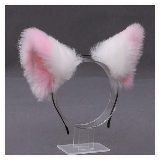 White & Pink Therian Ears