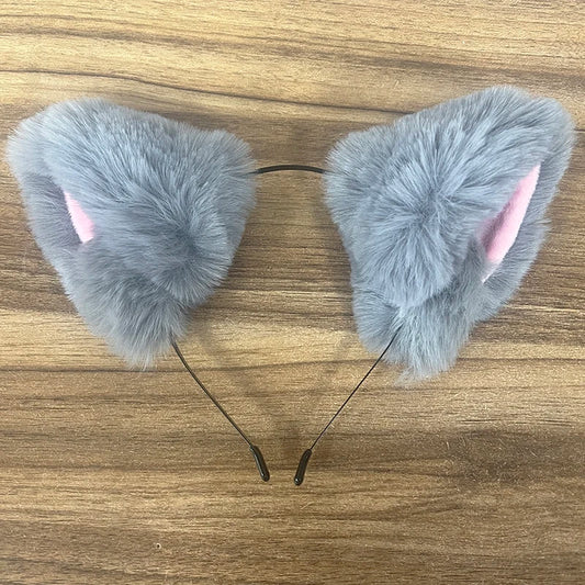 Gray Fluffy Therian Ears