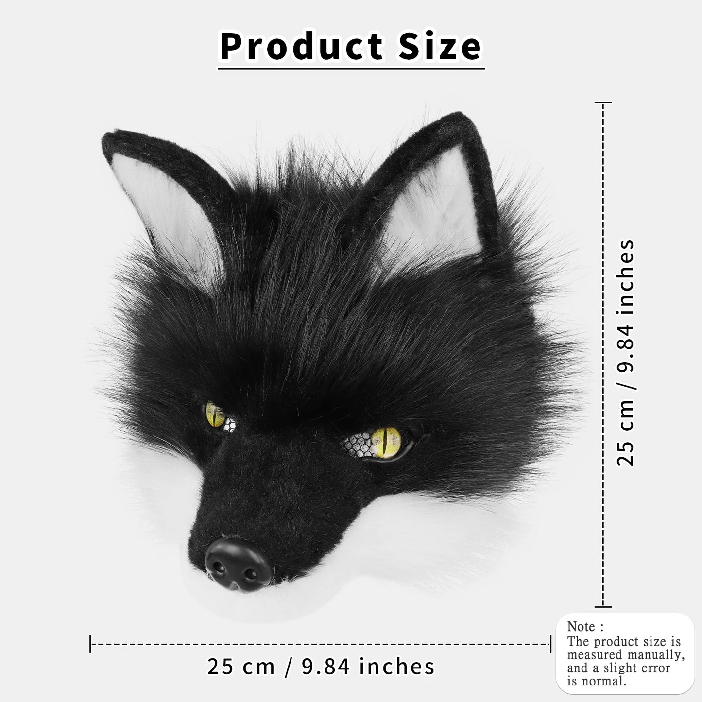 Black & White Wolf Therian Mask