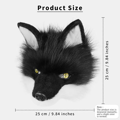 Black & White Wolf Therian Mask