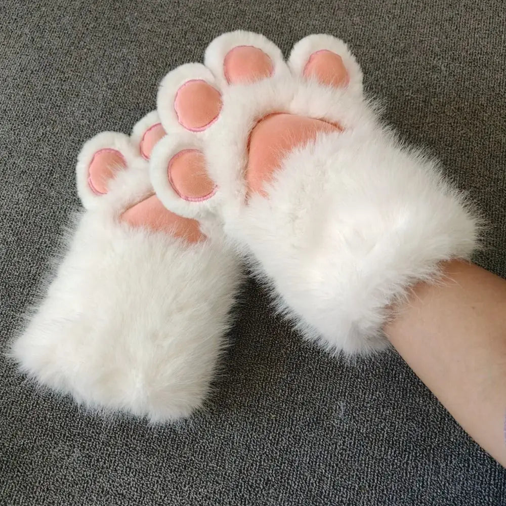 White Therian Paw Gloves