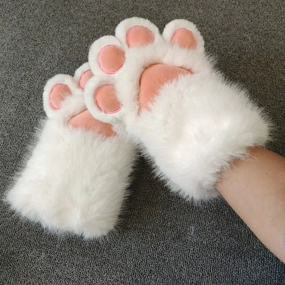 White Therian Paw Gloves