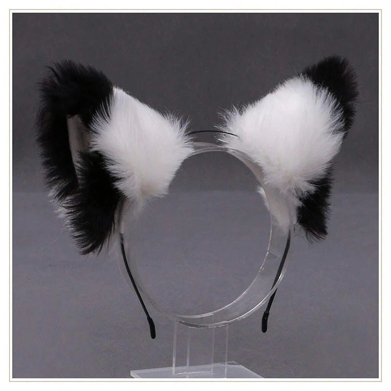 White & Black Tip Therian Ears