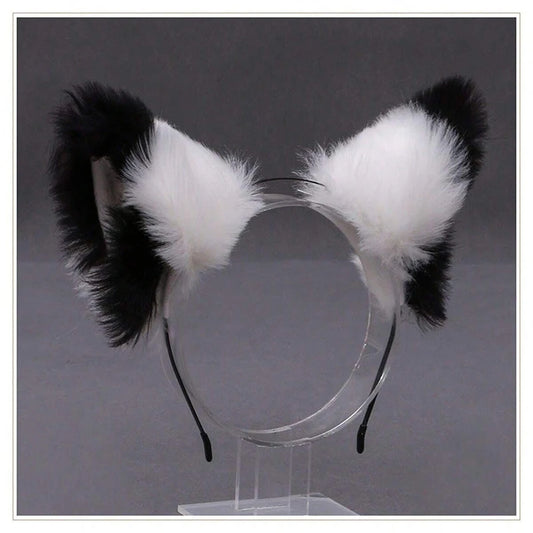 White & Black Tip Therian Ears